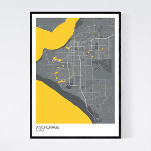 Anchorage City Map Print