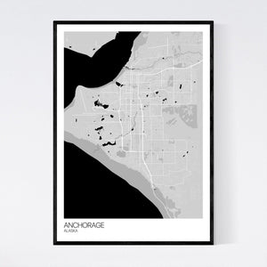 Anchorage City Map Print