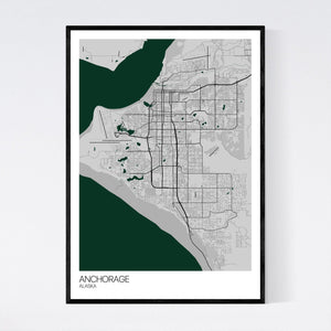 Anchorage City Map Print