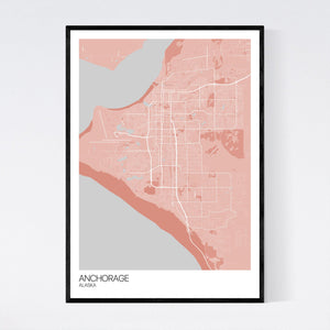 Anchorage City Map Print