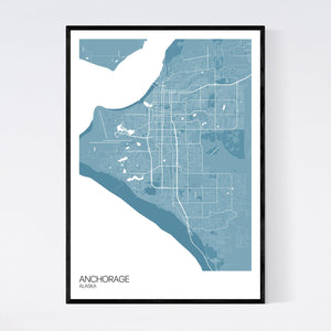 Anchorage City Map Print