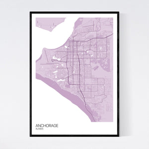 Anchorage City Map Print