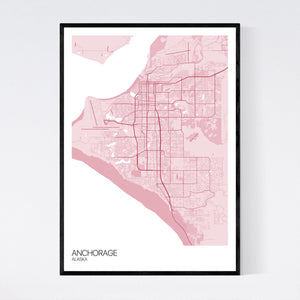 Anchorage City Map Print