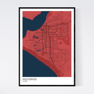 Anchorage City Map Print