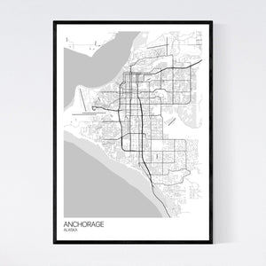 Anchorage City Map Print