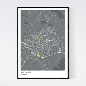 Andover Town Map Print