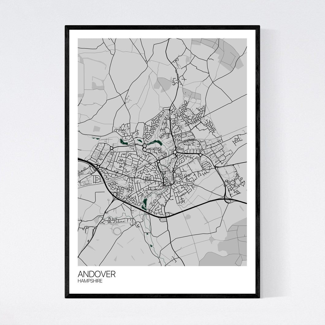 Andover Town Map Print