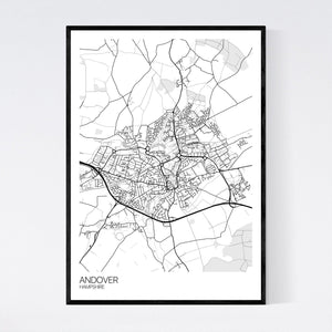 Andover Town Map Print