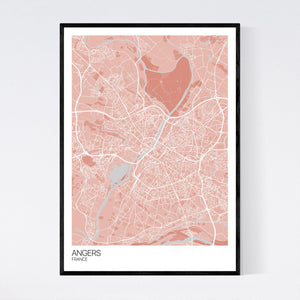 Angers City Map Print