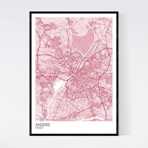 Angers City Map Print