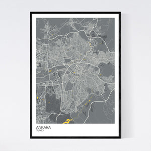 Ankara City Map Print