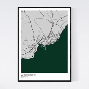 Anstruther Town Map Print