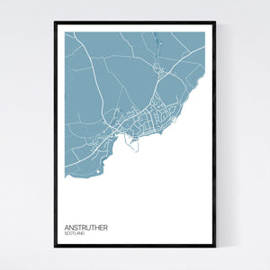 Anstruther Town Map Print