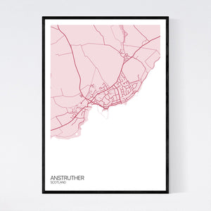 Anstruther Town Map Print