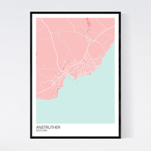 Anstruther Town Map Print