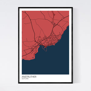 Anstruther Town Map Print