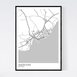 Anstruther Town Map Print