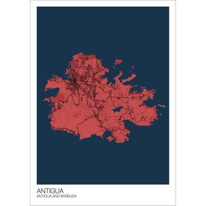 Map of Antigua, Antigua and Barbuda