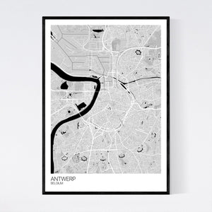 Antwerp City Map Print