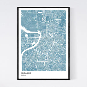 Antwerp City Map Print