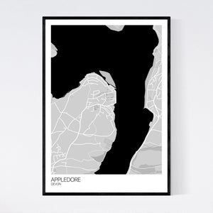 Appledore Town Map Print