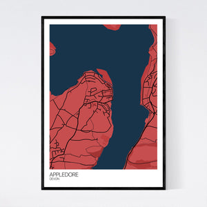Map of Appledore, Devon