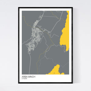 Arba Minch City Map Print