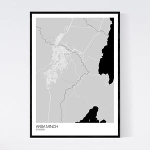 Arba Minch City Map Print