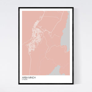 Arba Minch City Map Print
