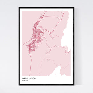 Arba Minch City Map Print