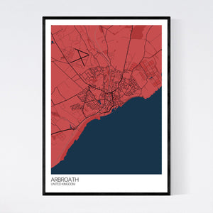 Arbroath City Map Print