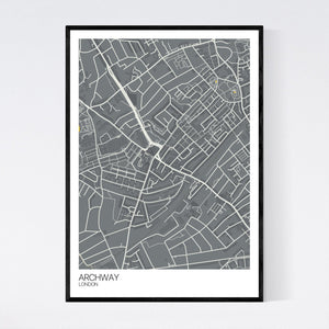 Archway Neighbourhood Map Print