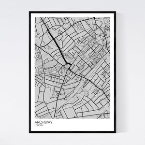 Archway Neighbourhood Map Print