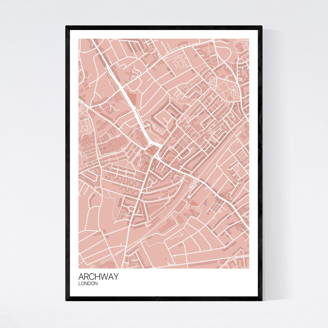 Archway Neighbourhood Map Print