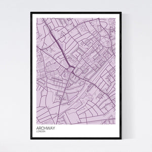 Archway Neighbourhood Map Print