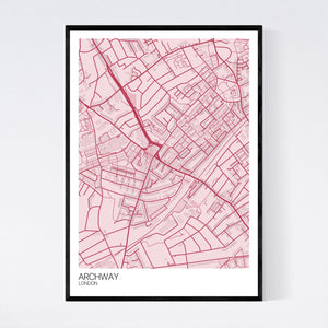 Archway Neighbourhood Map Print