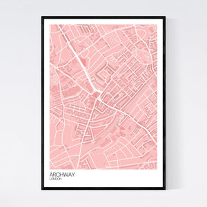 Archway Neighbourhood Map Print