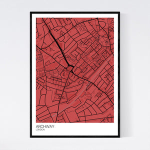 Archway Neighbourhood Map Print