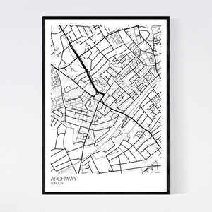 Archway Neighbourhood Map Print