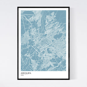 Arequipa City Map Print