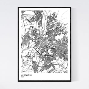Arequipa City Map Print