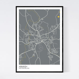 Armagh Town Map Print