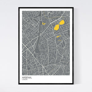Arsenal Neighbourhood Map Print