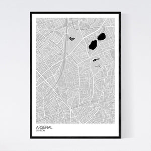 Arsenal Neighbourhood Map Print