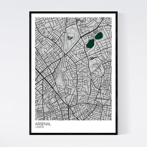 Arsenal Neighbourhood Map Print