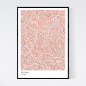 Arsenal Neighbourhood Map Print