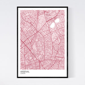Arsenal Neighbourhood Map Print