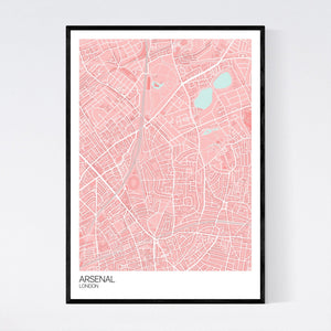 Arsenal Neighbourhood Map Print