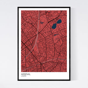 Arsenal Neighbourhood Map Print
