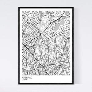 Arsenal Neighbourhood Map Print